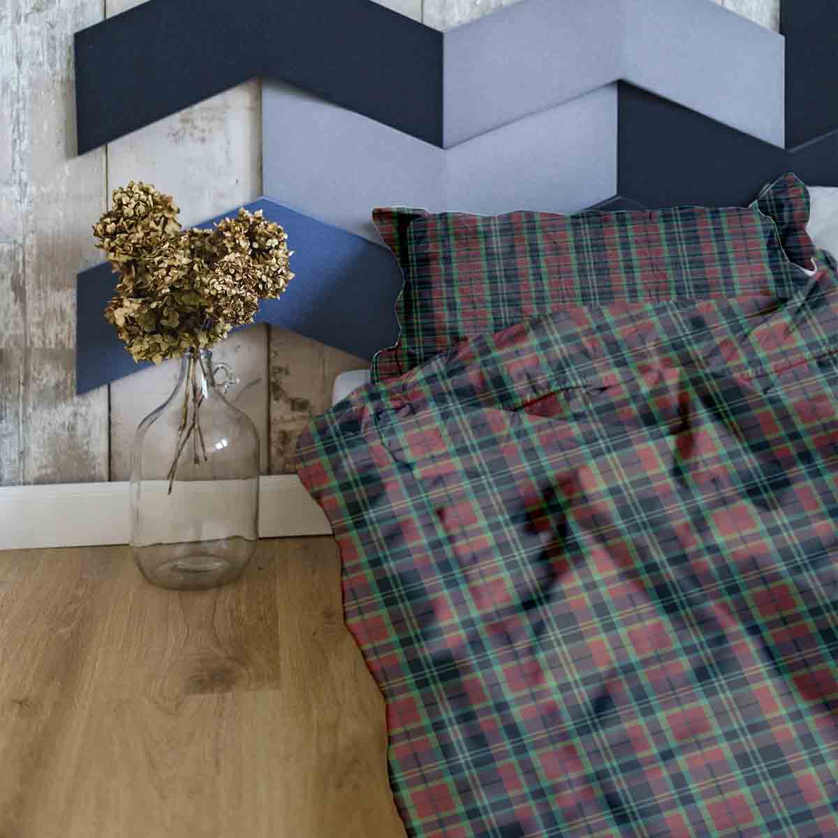 Couette de thérapie Ensemble de linge de lit motif carreaux de Noël