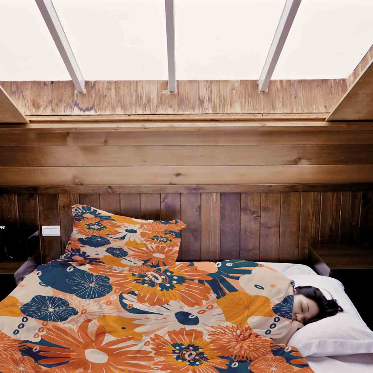 Original Therapiedecke - Ensemble de literie en coton avec fleurs de Gerbera