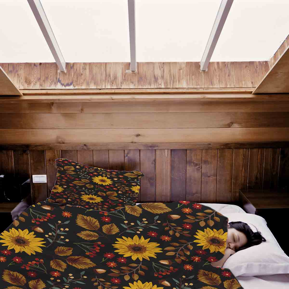 Original Therapiedecke - Ensemble de literie en coton avec tournesol