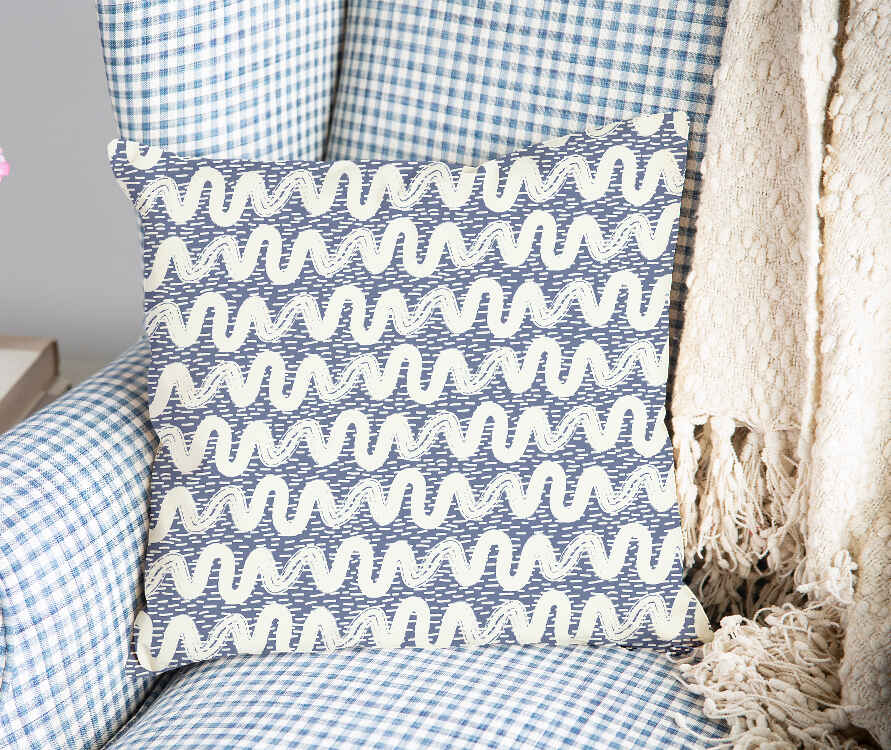 Coussin de santé bleu vagues blanches
