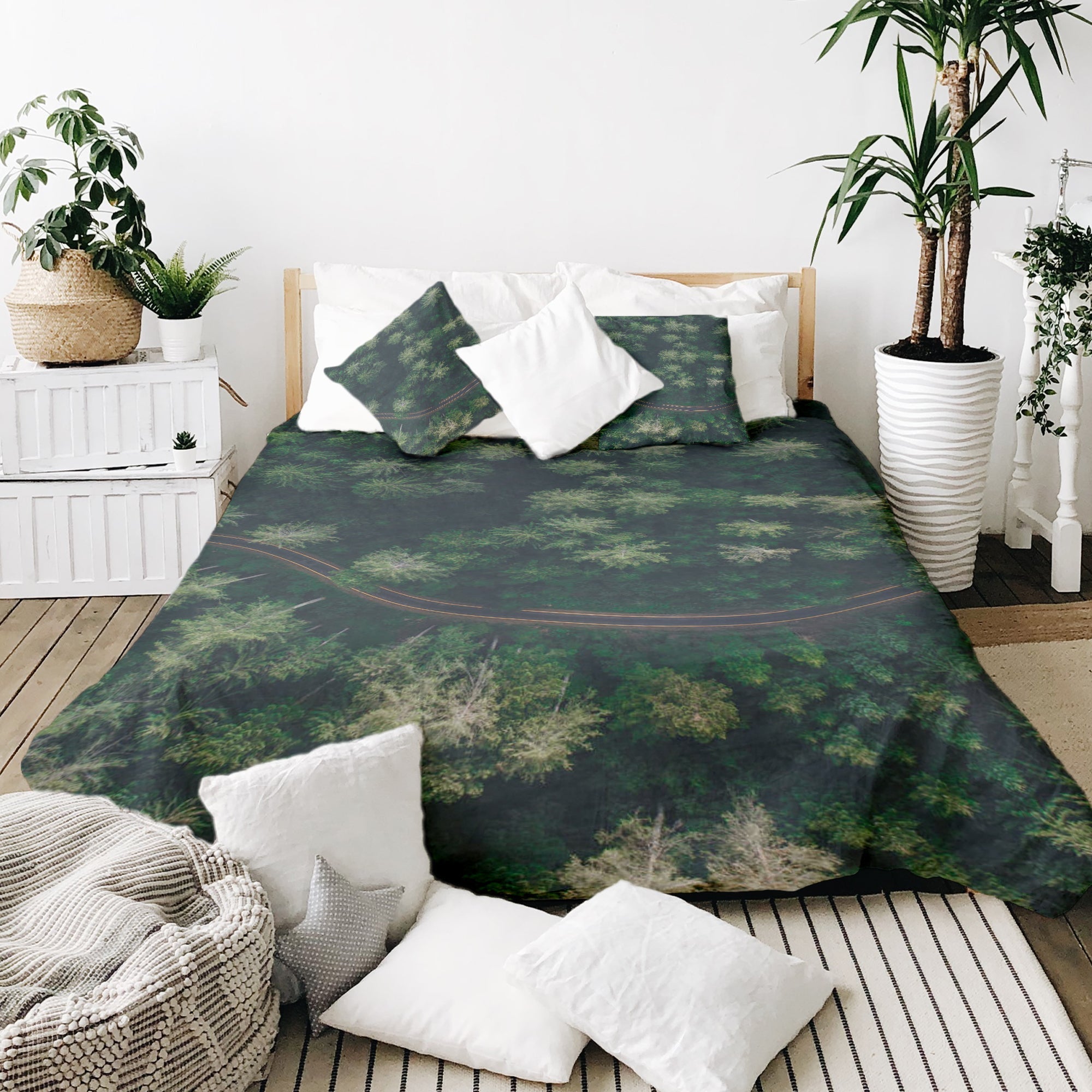 Couverture Thérapeutique Originale TD - Ensemble de Literie en Coton Route en Forêt