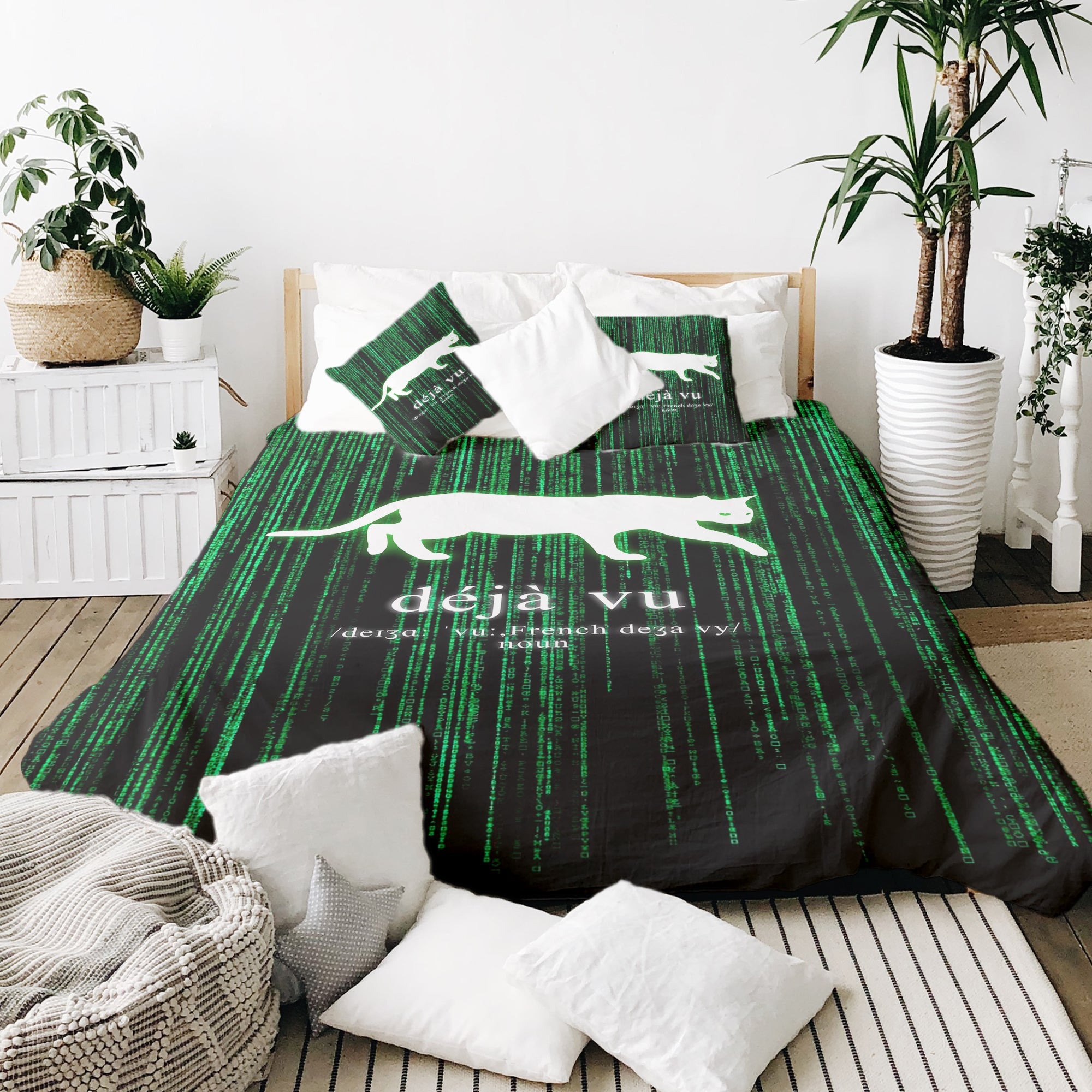 Couverture Thérapeutique Originale TD - Ensemble de Literie en Coton Vert Déjà-Vu