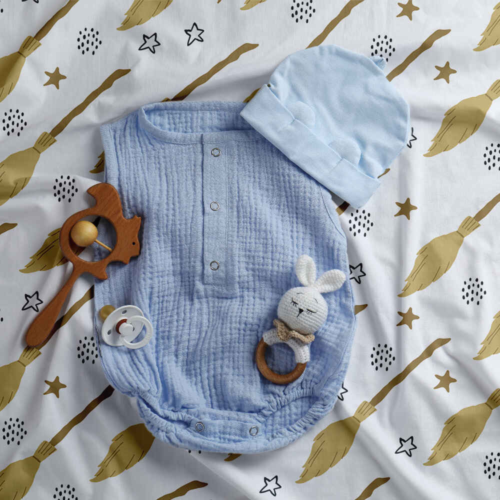 Original Therapiedecke - Ensemble de literie en coton blanc avec balai de Harry