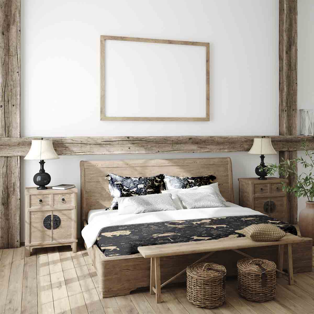 Original Therapiedecke - Ensemble de literie en coton Noir Constellations