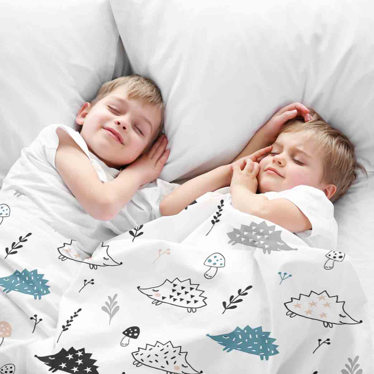 Couette thérapeutique Ensemble de literie blanc avec hérisson