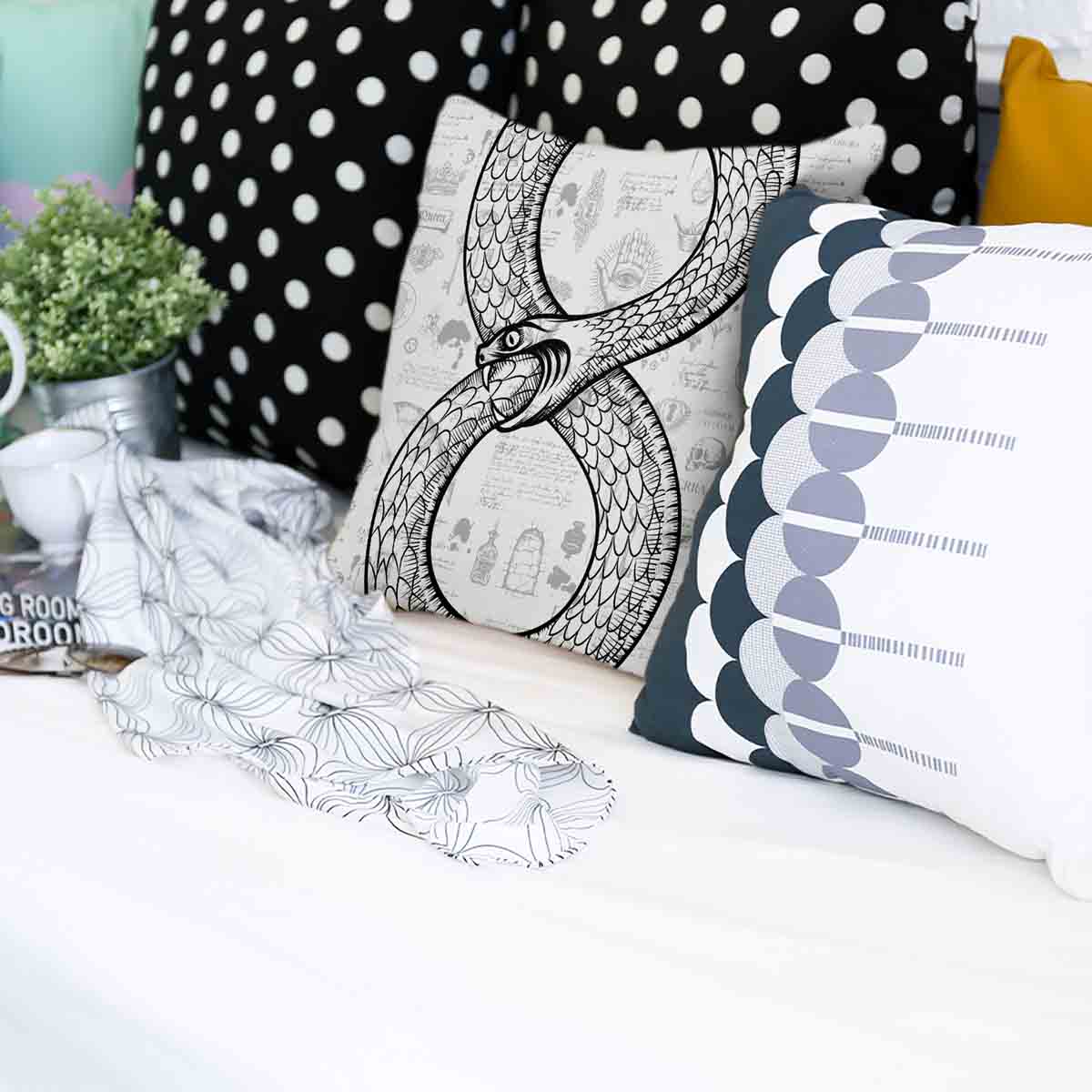 Coussin de santé avec motif serpent