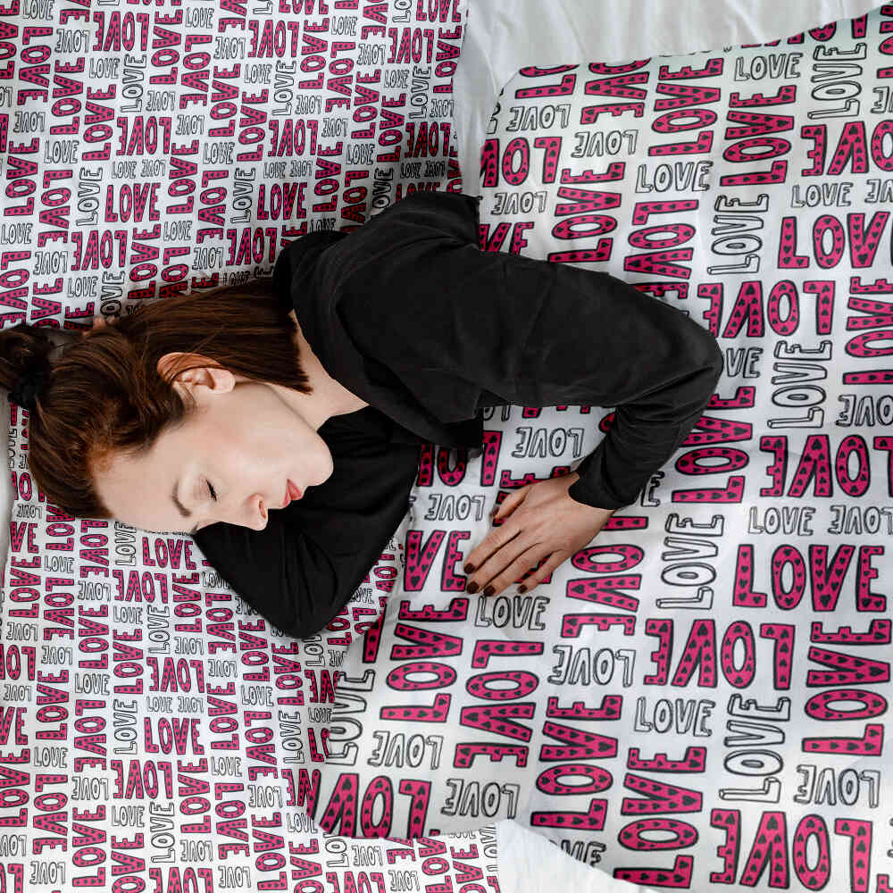 Original Therapiedecke - Ensemble de literie en coton Blanc L.O.V.E