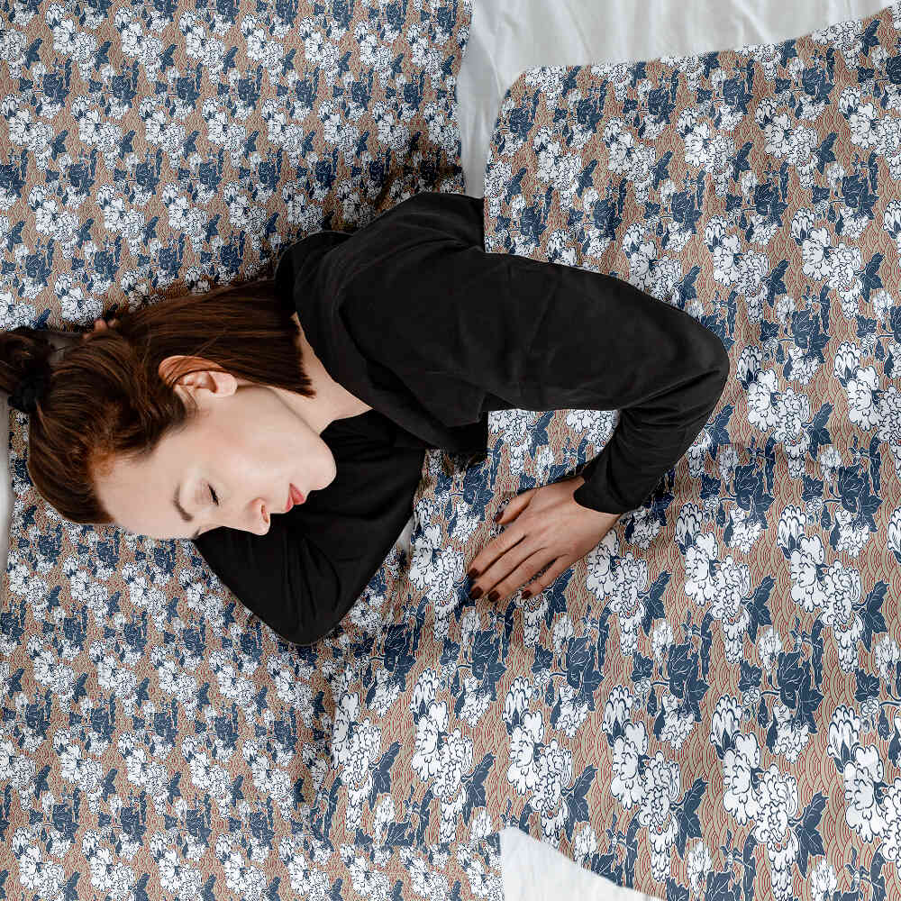Couverture thérapeutique originale - Housse en coton avec fleurs