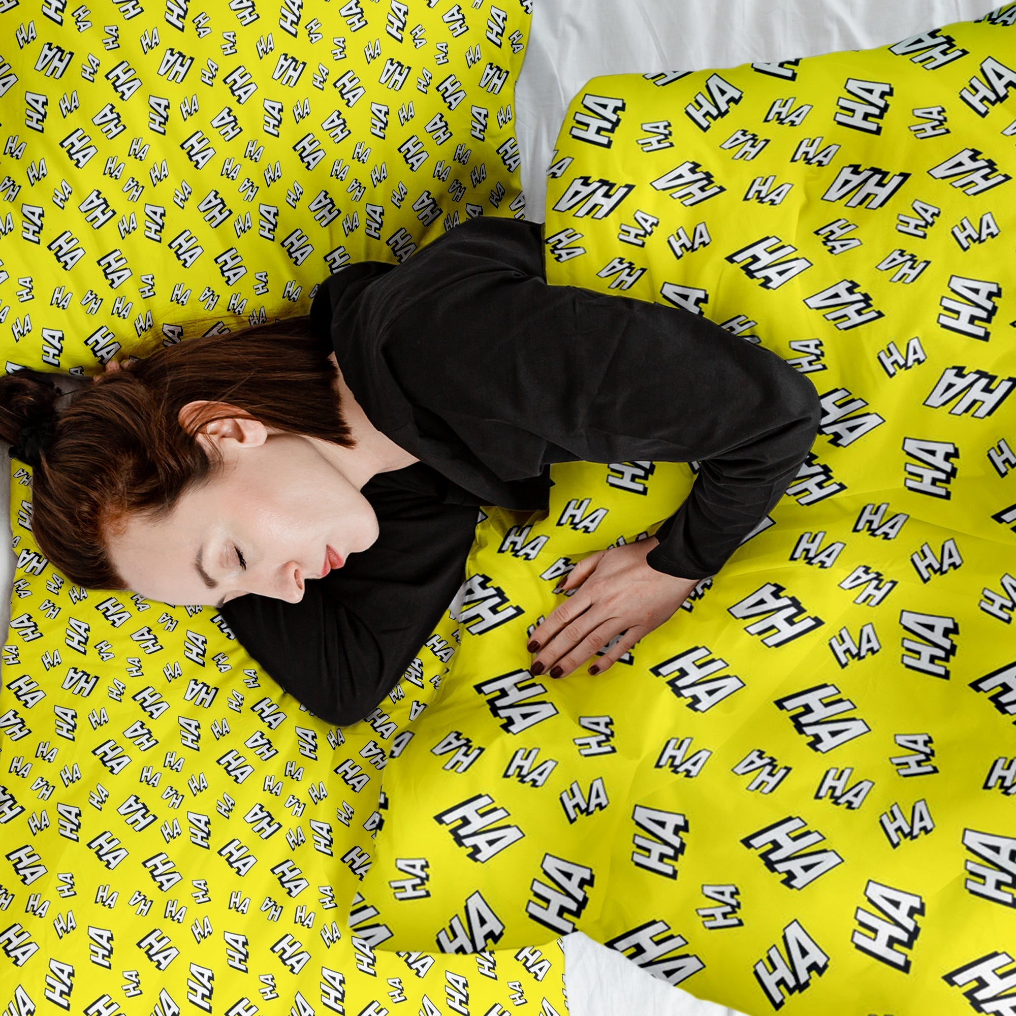 Couette de thérapie Ensemble de literie Jaune Ha Ha