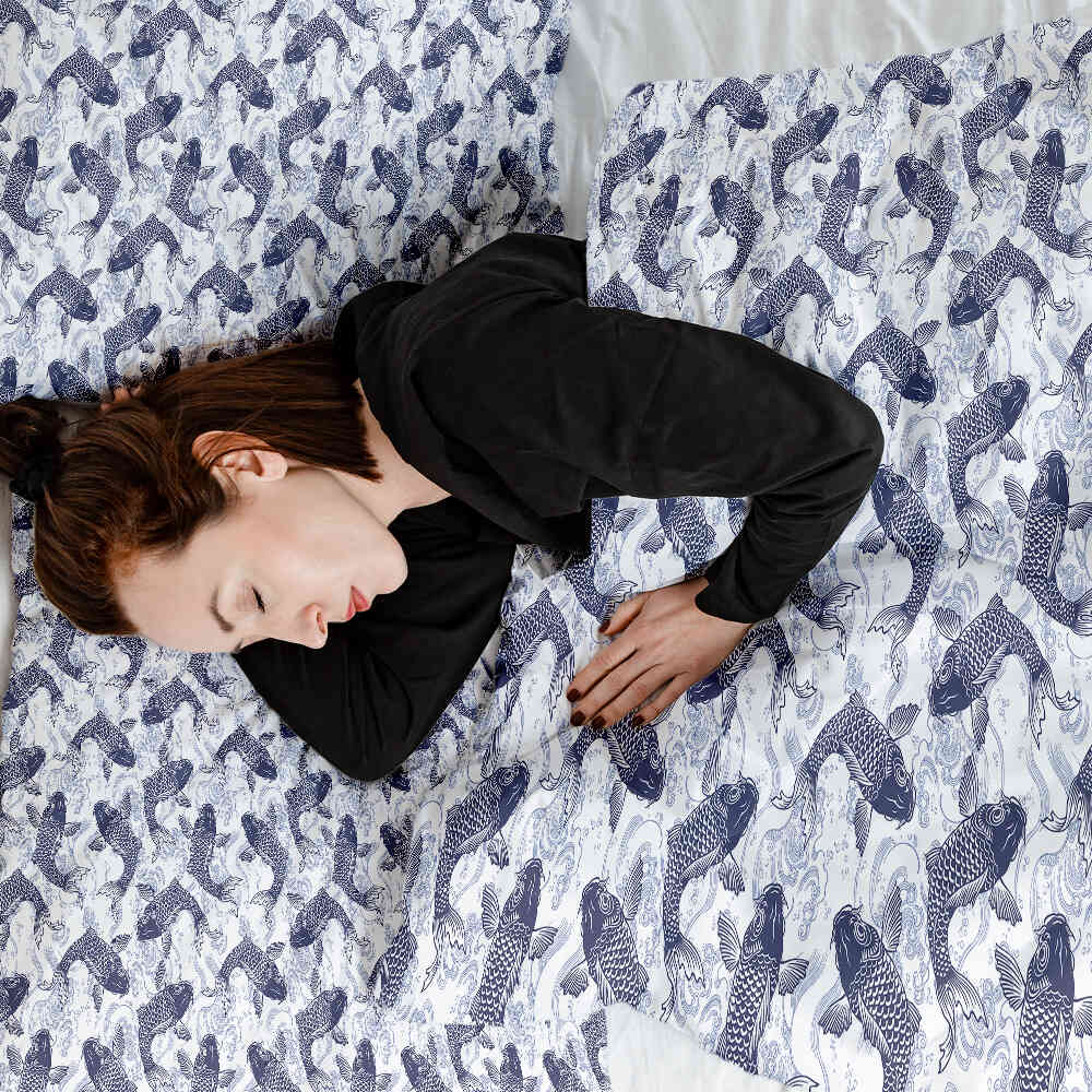 Original Therapiedecke - Ensemble de literie en coton Koïs bleus