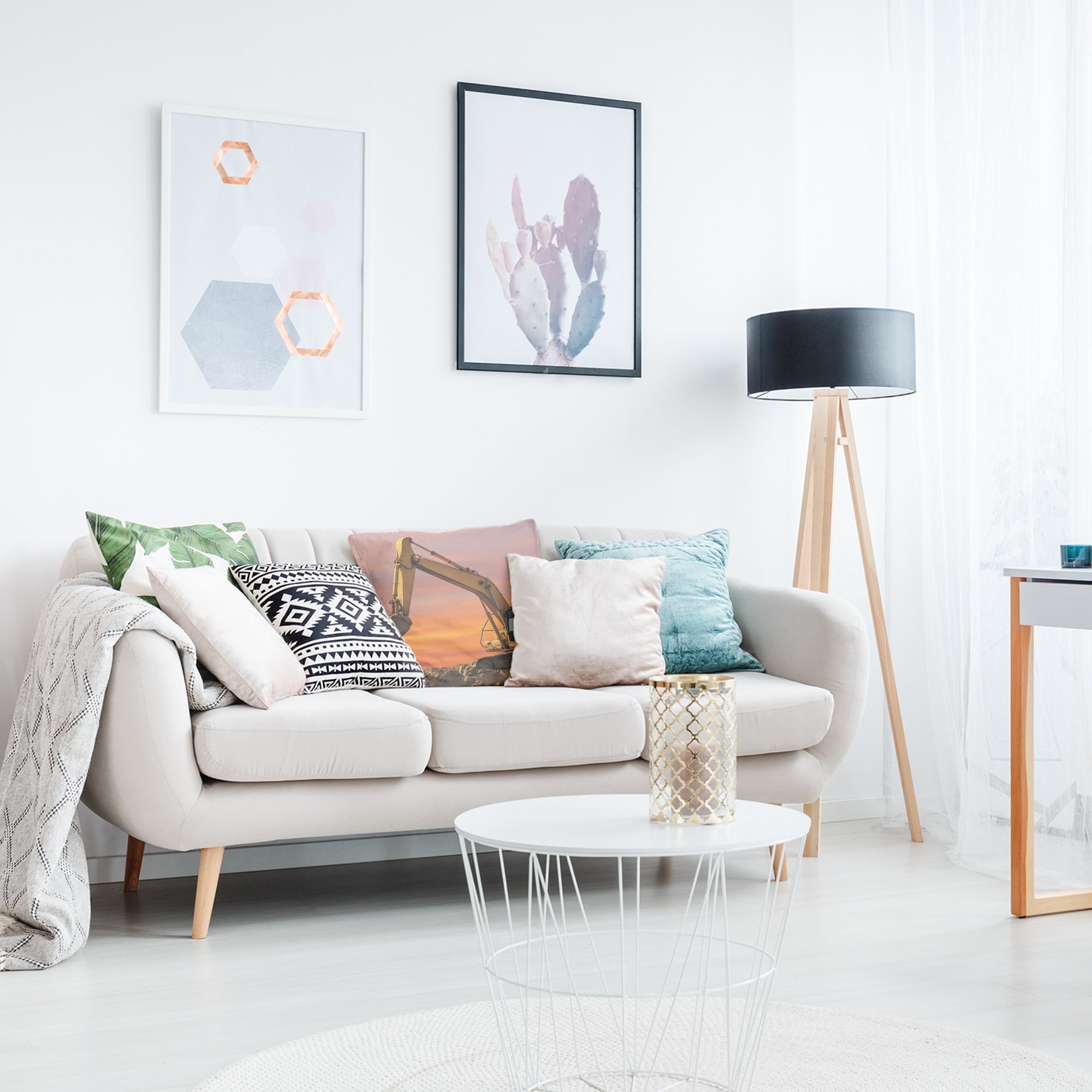 Coussin de santé Tracteur au lever du soleil