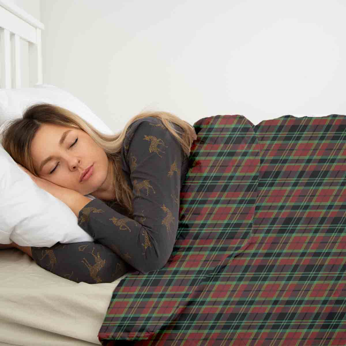 Couette de thérapie Ensemble de linge de lit motif carreaux de Noël