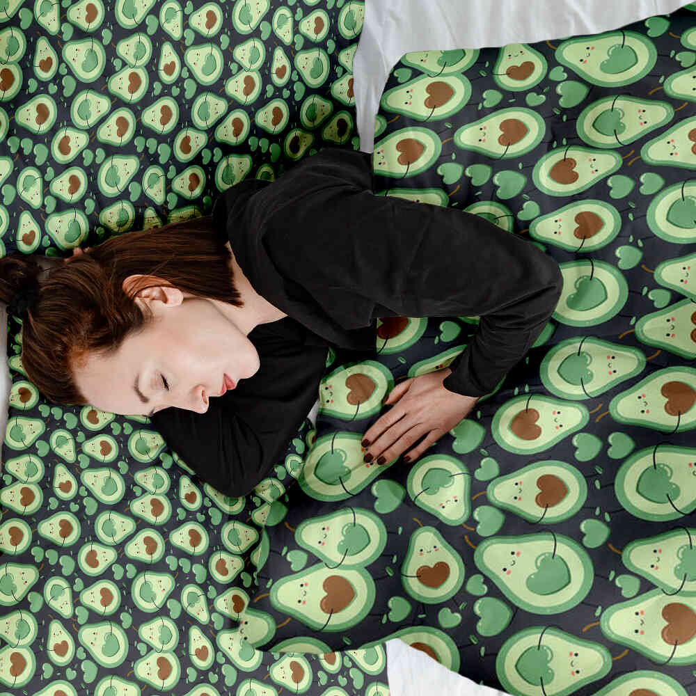 Original Therapiedecke - Ensemble de literie en coton Avocats verts
