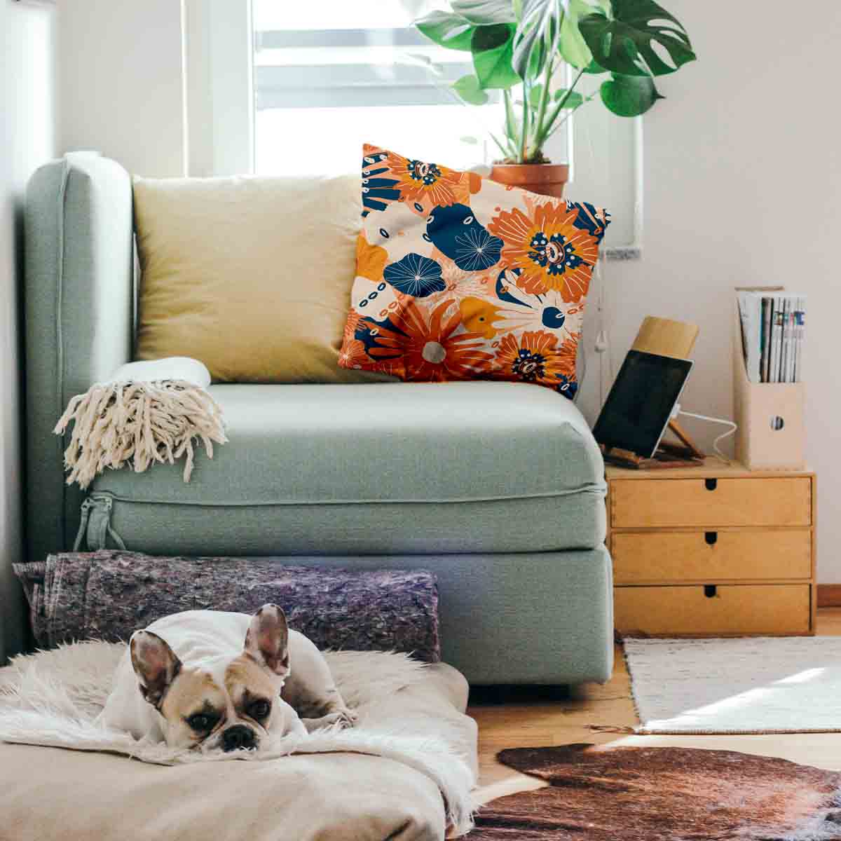 Coussin de santé avec fleurs de gerbera