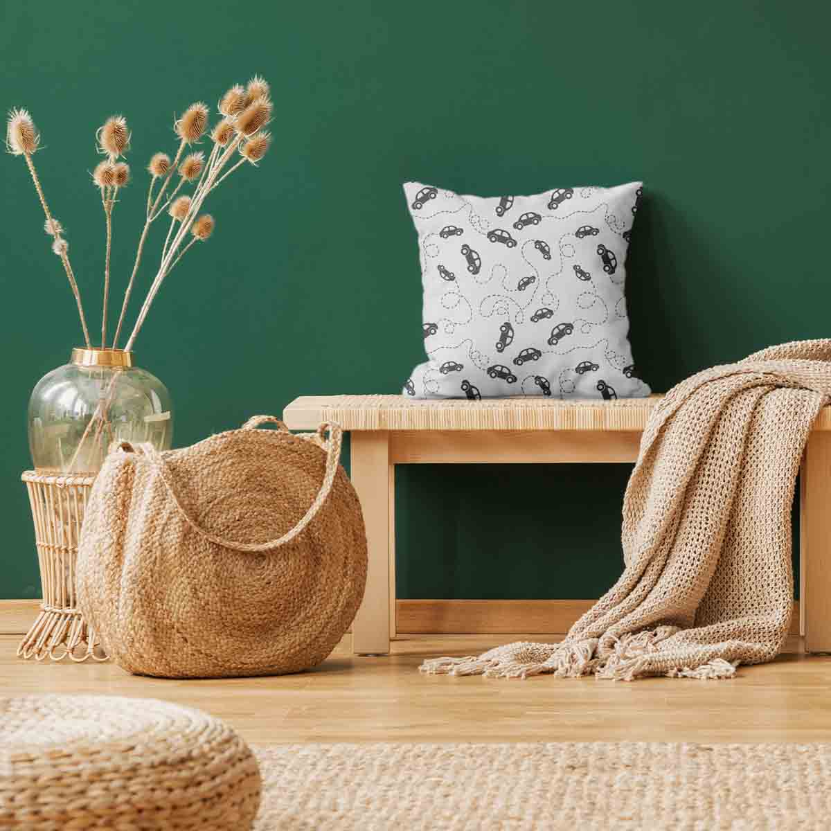 Coussin de santé avec voitures noires