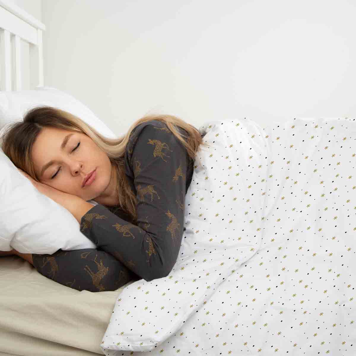 Couette thérapeutique Ensemble de literie blanc avec étoiles et points