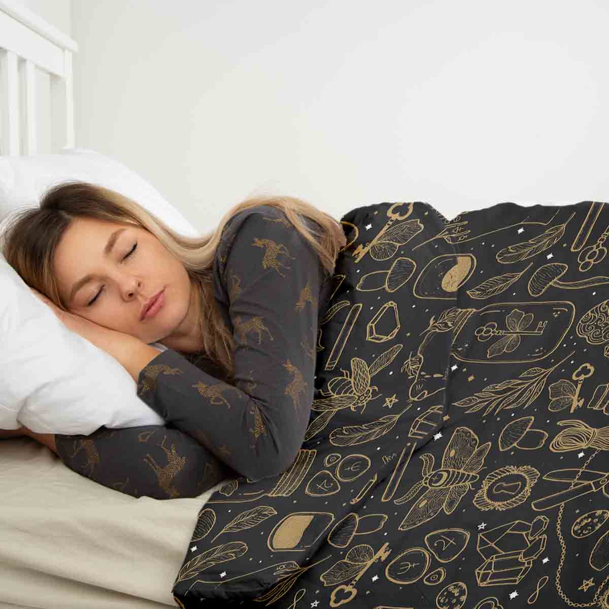 Original Therapiedecke - Ensemble de literie en coton Noir Magie