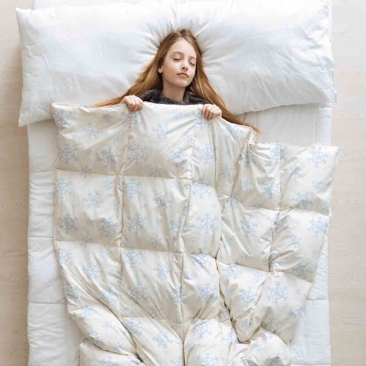 Couverture thérapeutique originale - Housse en coton flocons de neige