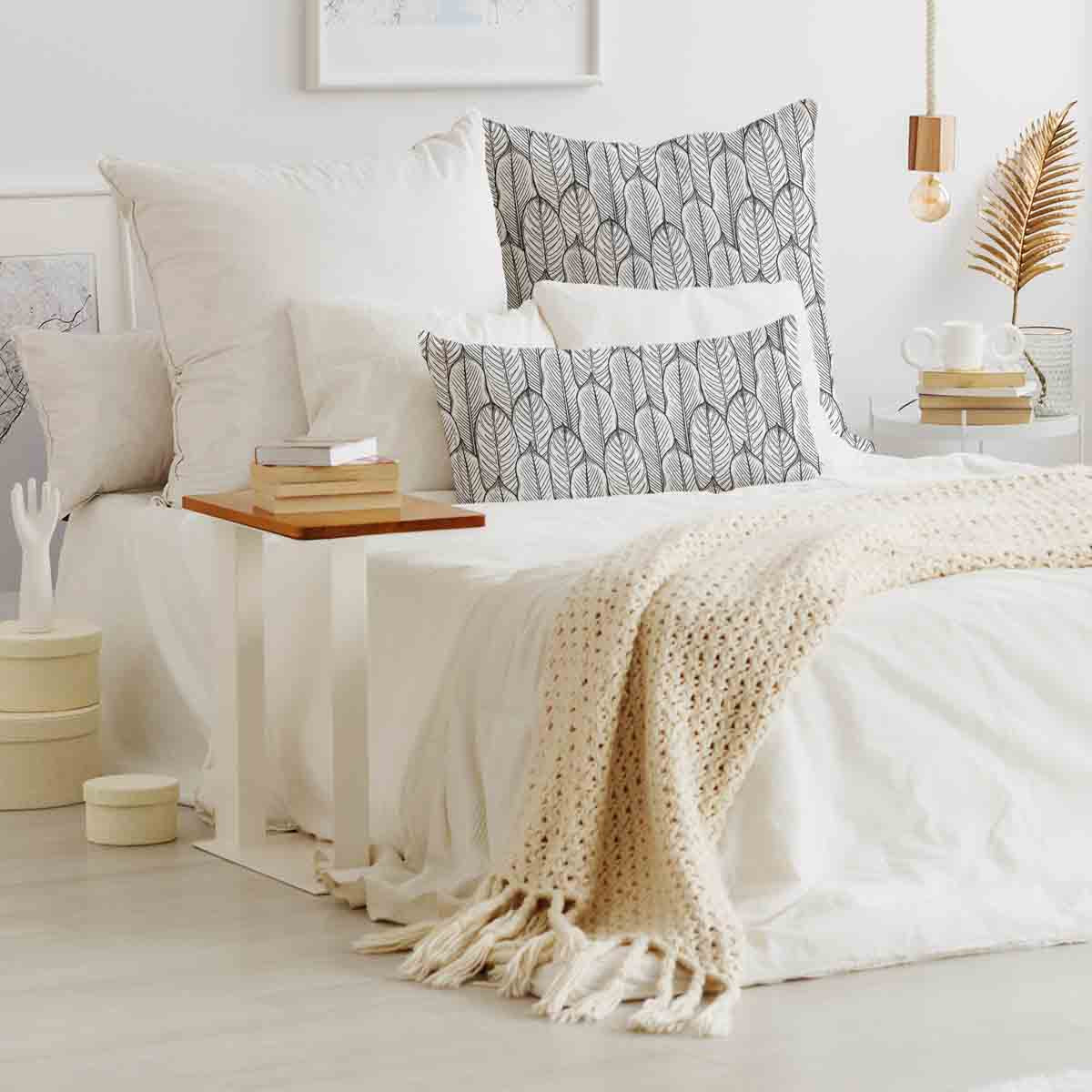 Coussin de santé gris avec feuilles d'érable