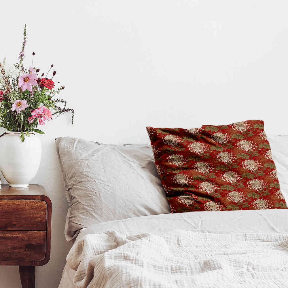 Coussin de santé rouge grande fleur