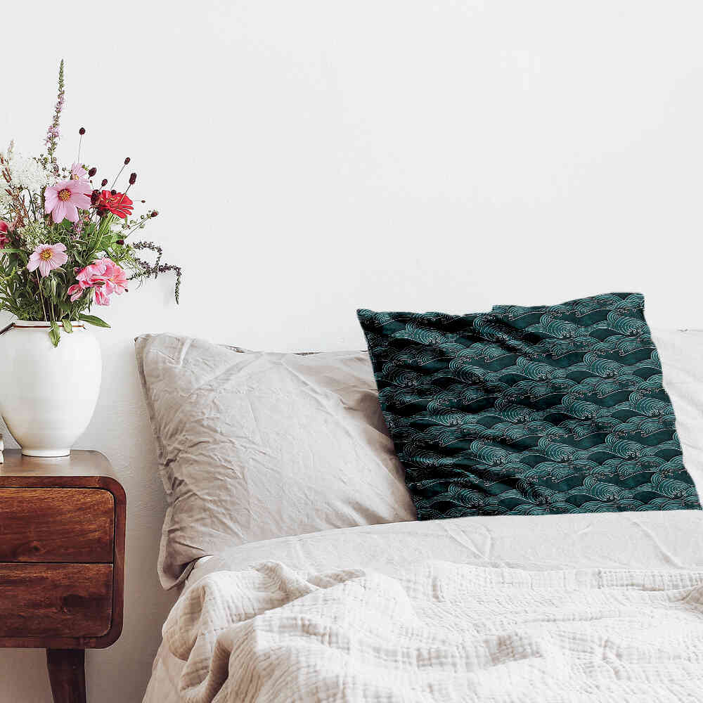 Coussin de santé vagues turquoise-vert