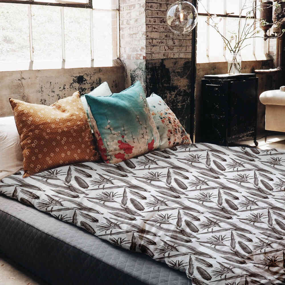 Couverture thérapeutique originale - Housse en coton blanc avec maïs