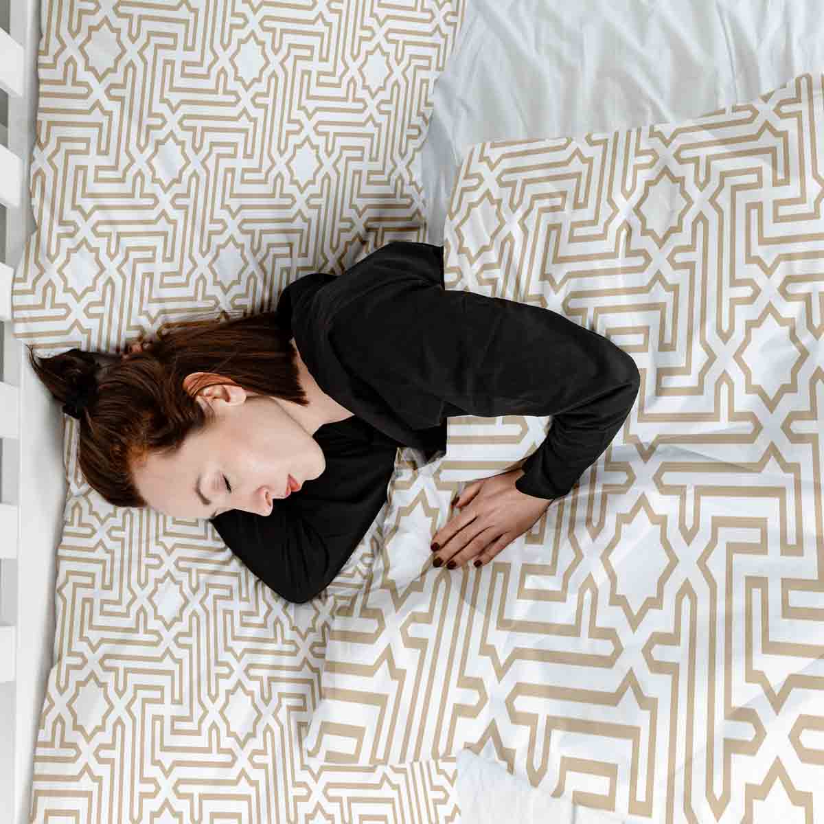 Original Therapiedecke - Ensemble de literie en coton Beige avec formes