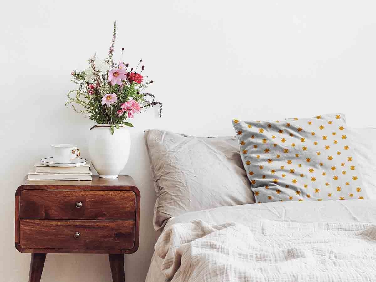 Coussin de santé fleurs jaunes