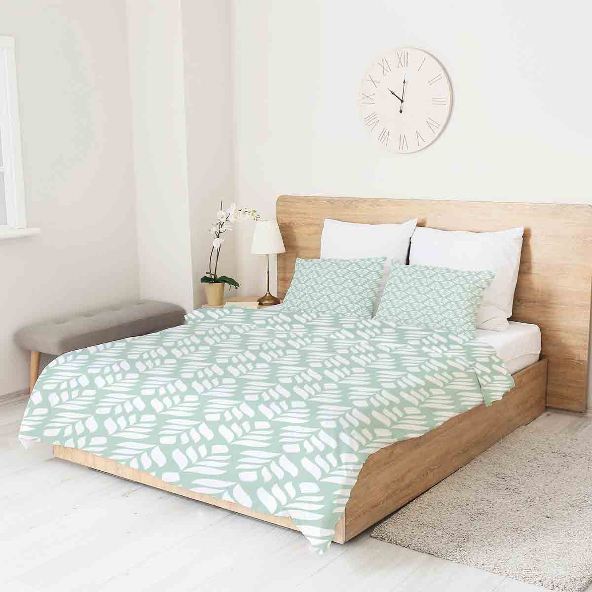Couverture thérapeutique originale - Housse en coton verte avec sapins