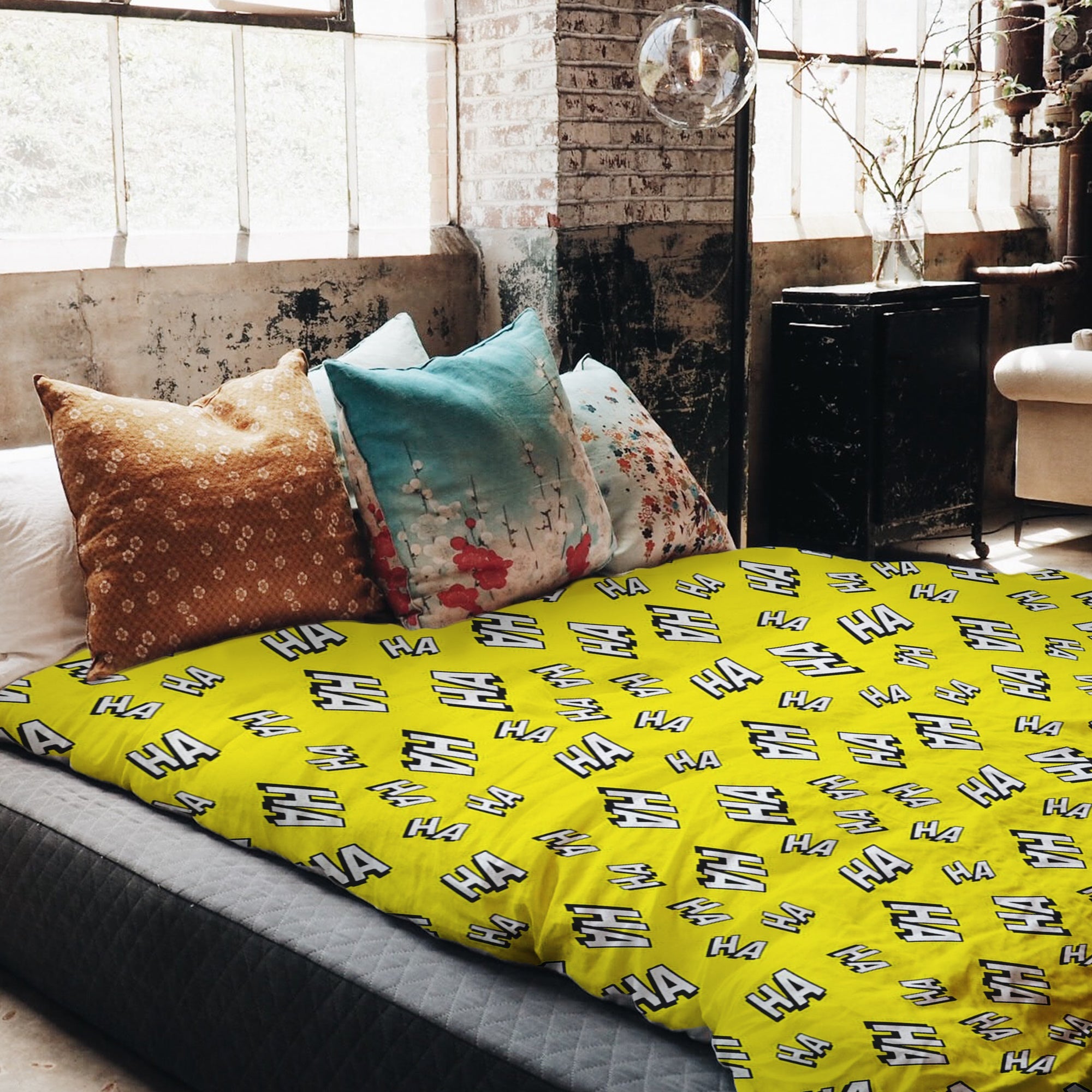 Couverture thérapeutique originale - Housse en coton jaune Ha Ha