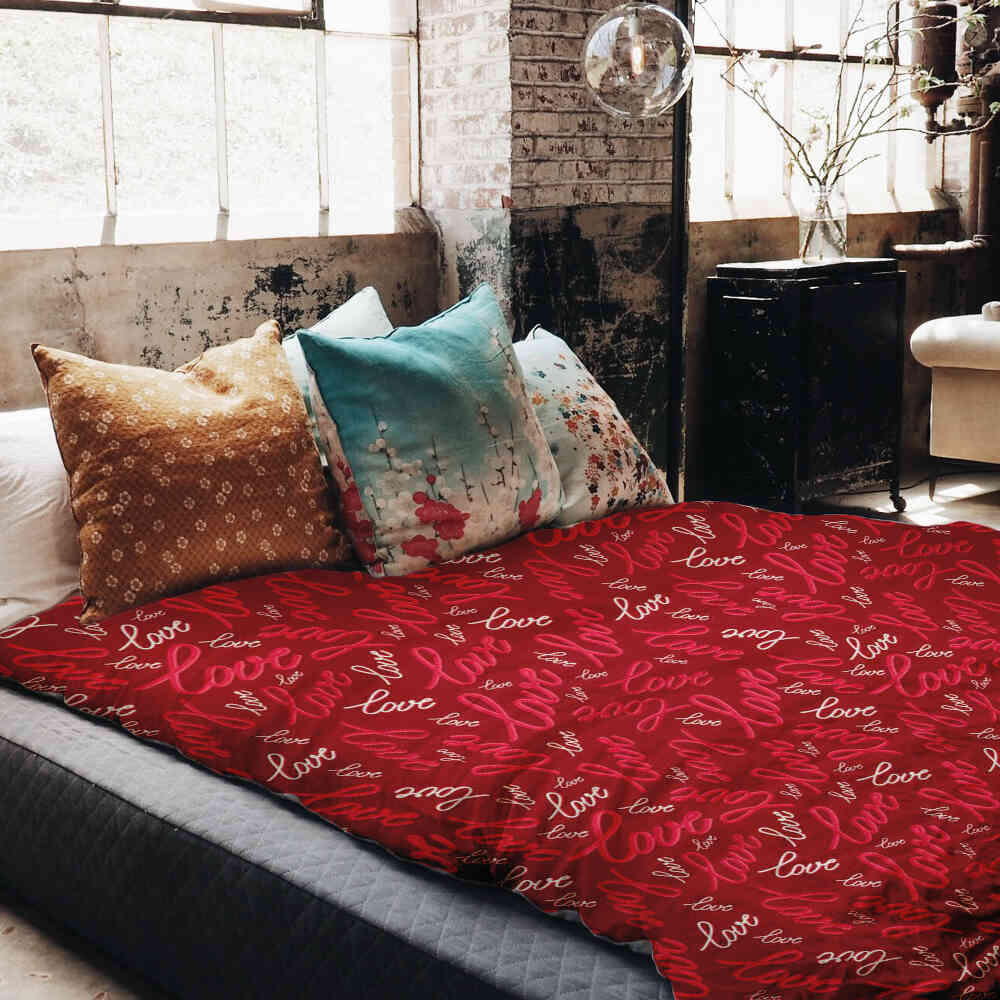 Couverture thérapeutique originale - Housse en coton Love Love Love