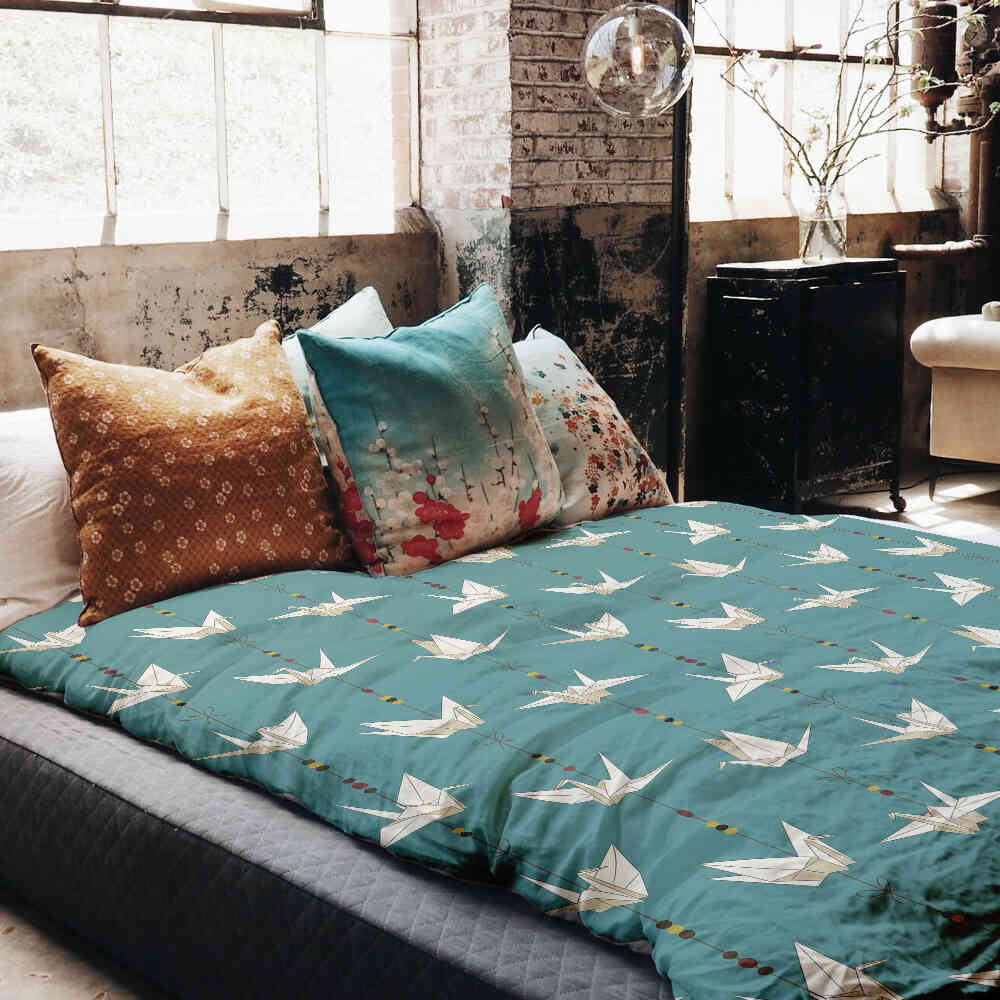 Original Therapiedecke - Ensemble de literie en coton Cygne en origami