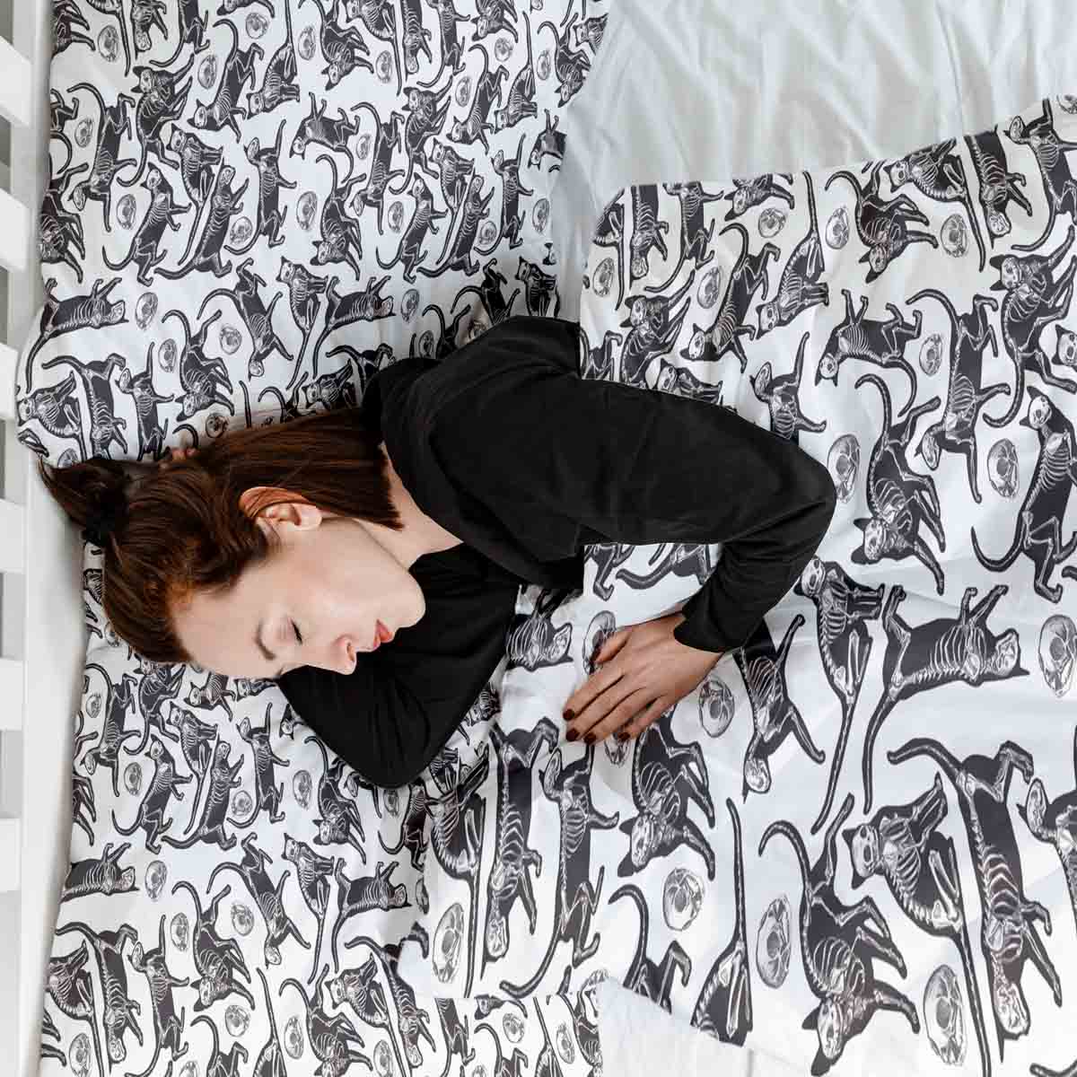 Original Therapiedecke - Ensemble de literie en coton TD chat Halloween