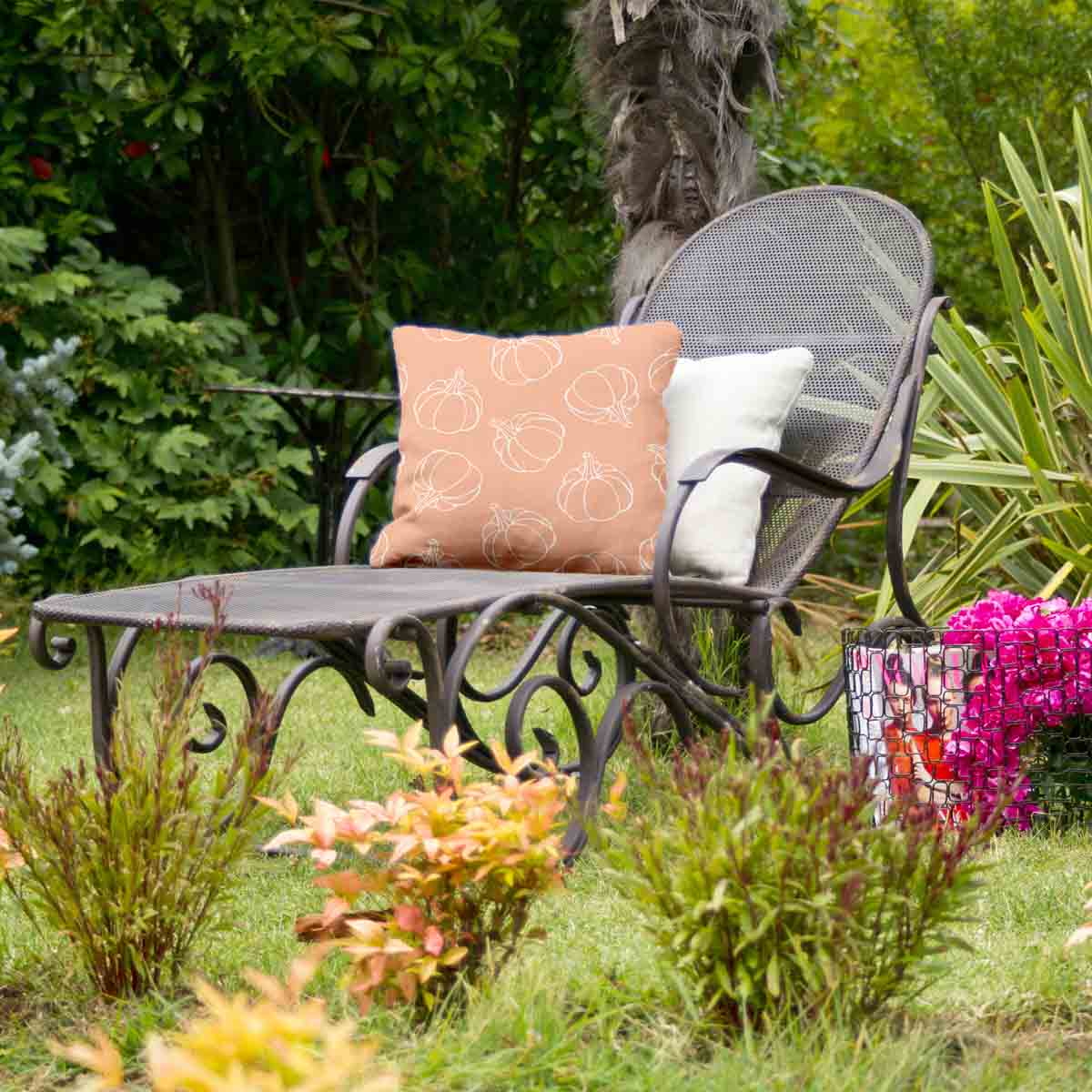Coussin de santé orange avec citrouille