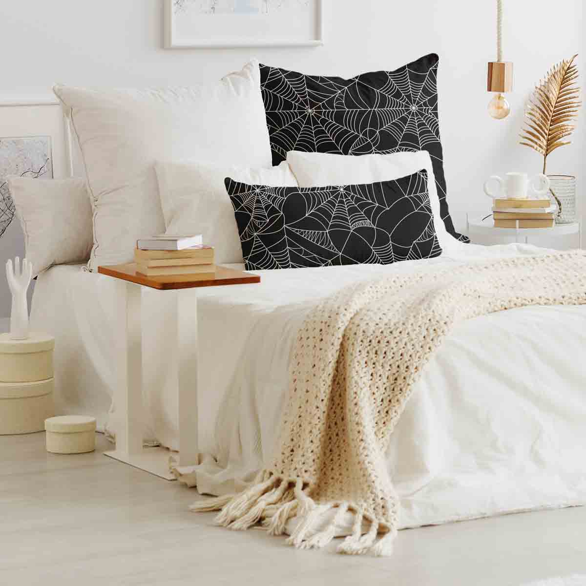 Coussin de santé noir avec toile d'araignée