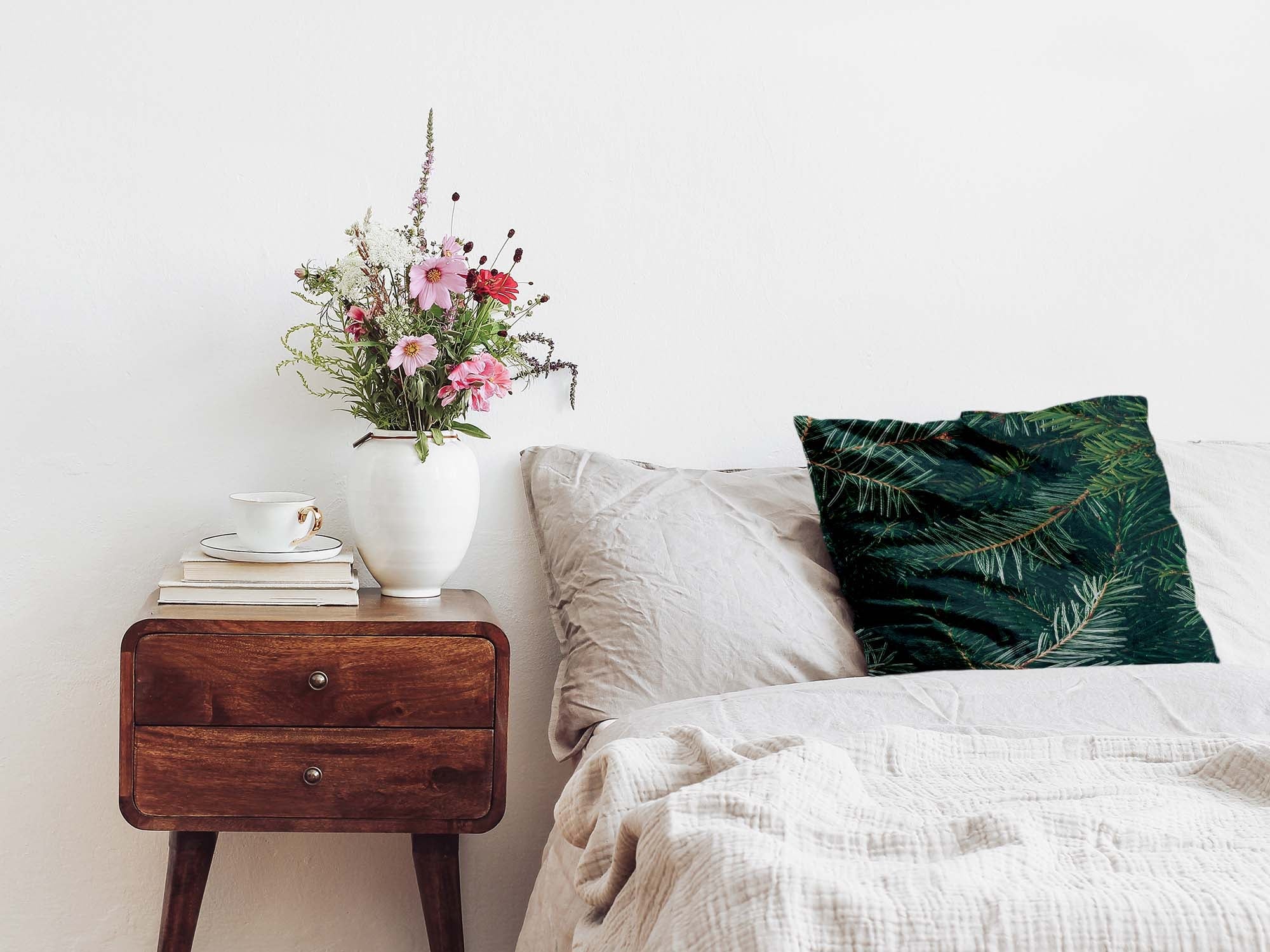 Coussin de santé avec des branches de sapin vertes