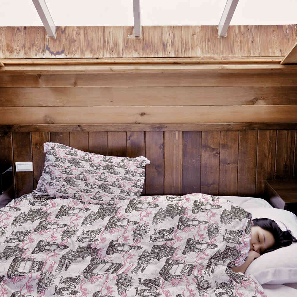 Couverture thérapeutique originale - Housse en coton avec Bouddha rose