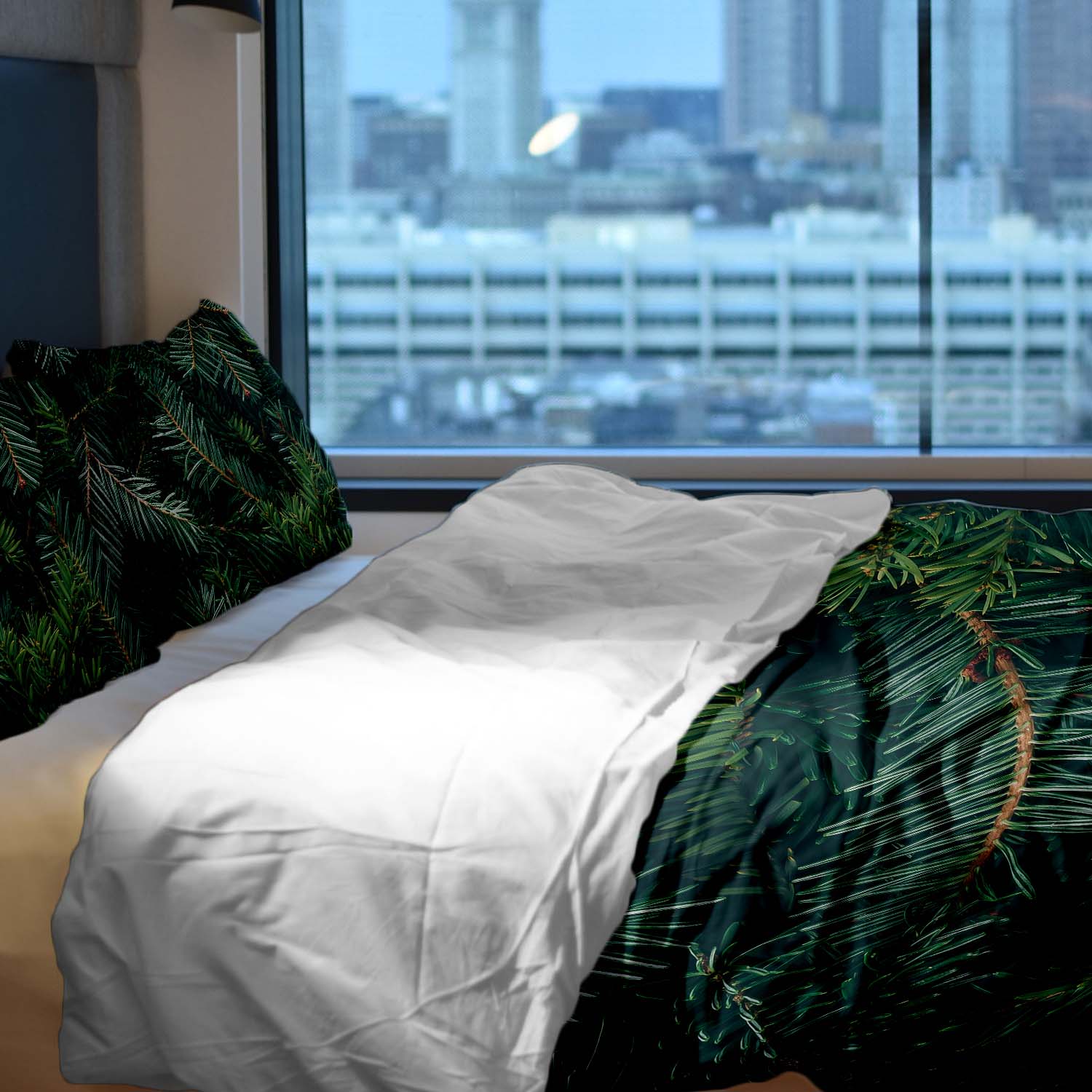 Set de linge de lit Therapiedecnen avec des branches de sapin vertes