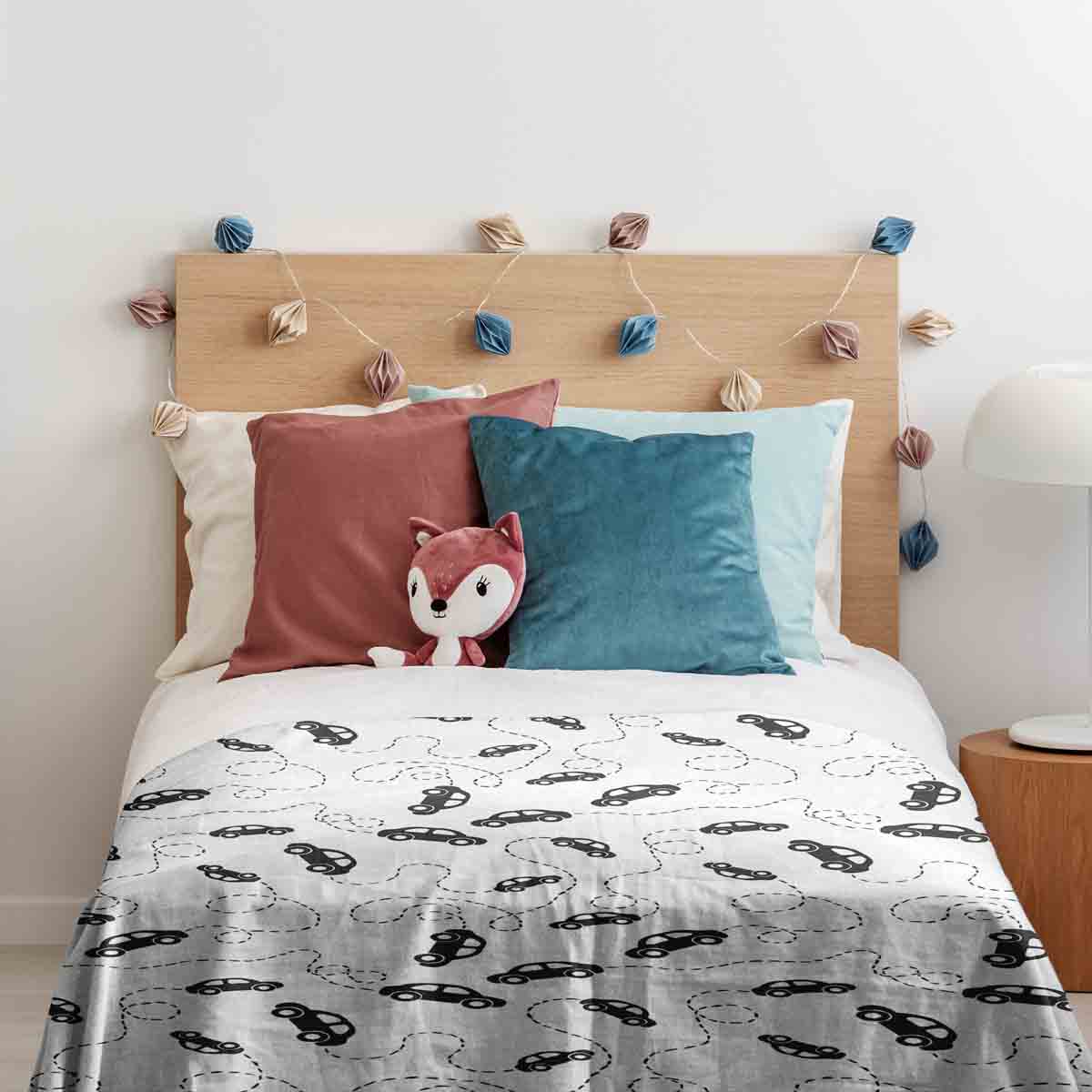 Original Therapiedecke - Ensemble de literie en coton avec voitures noires