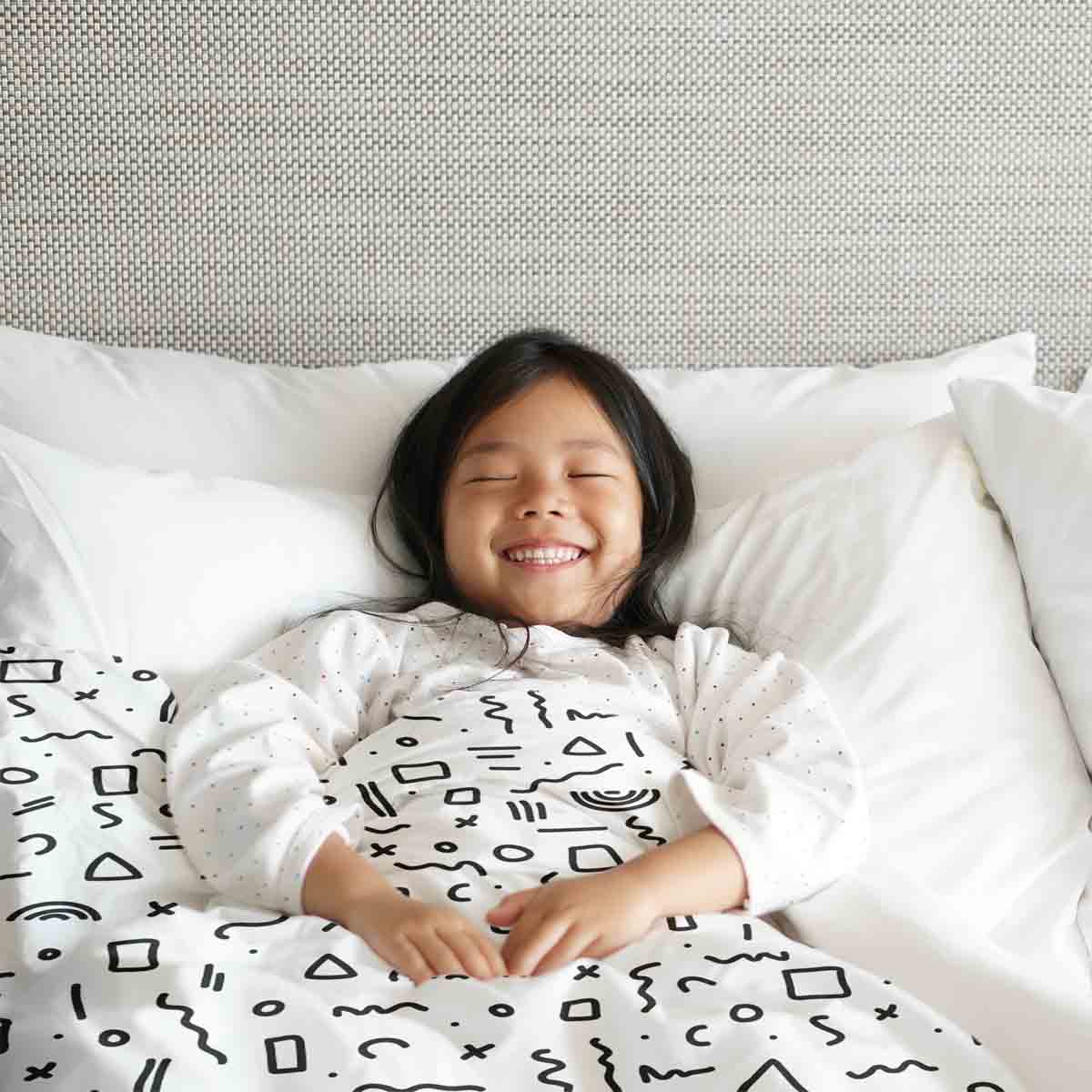 Original Therapiedecke - Ensemble de literie en coton Blanc avec formes en noir