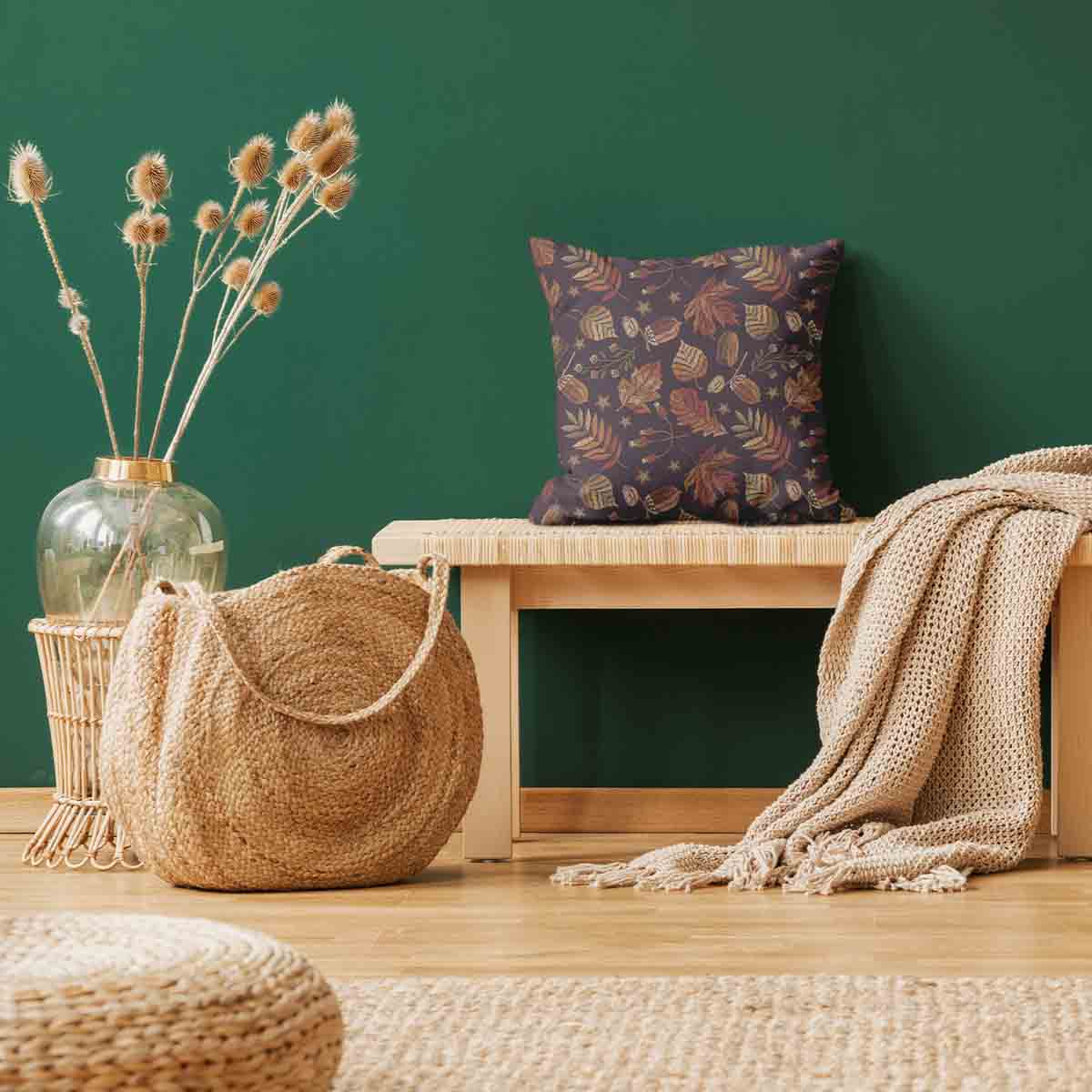 Coussin de santé feuilles d'automne brunes