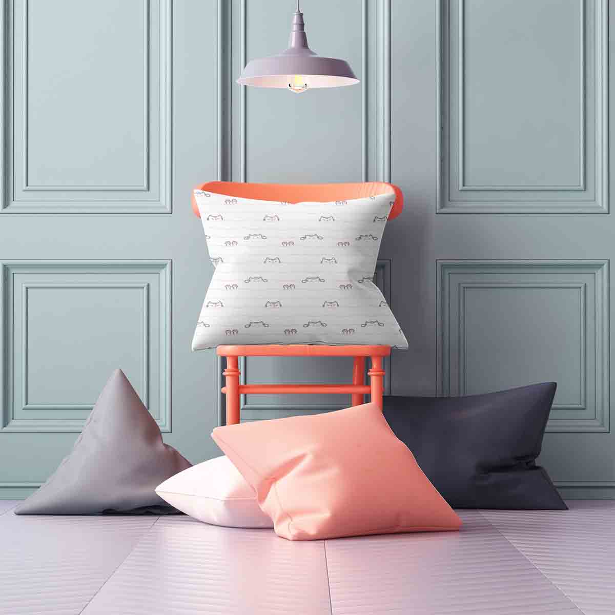 Coussin de santé blanc avec petits chats