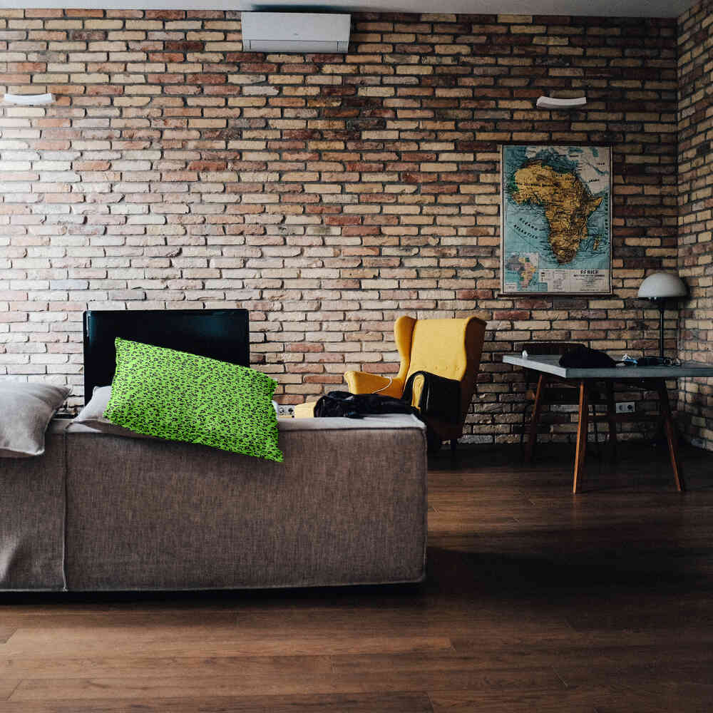 Coussin de santé vert clair avec point d'interrogation