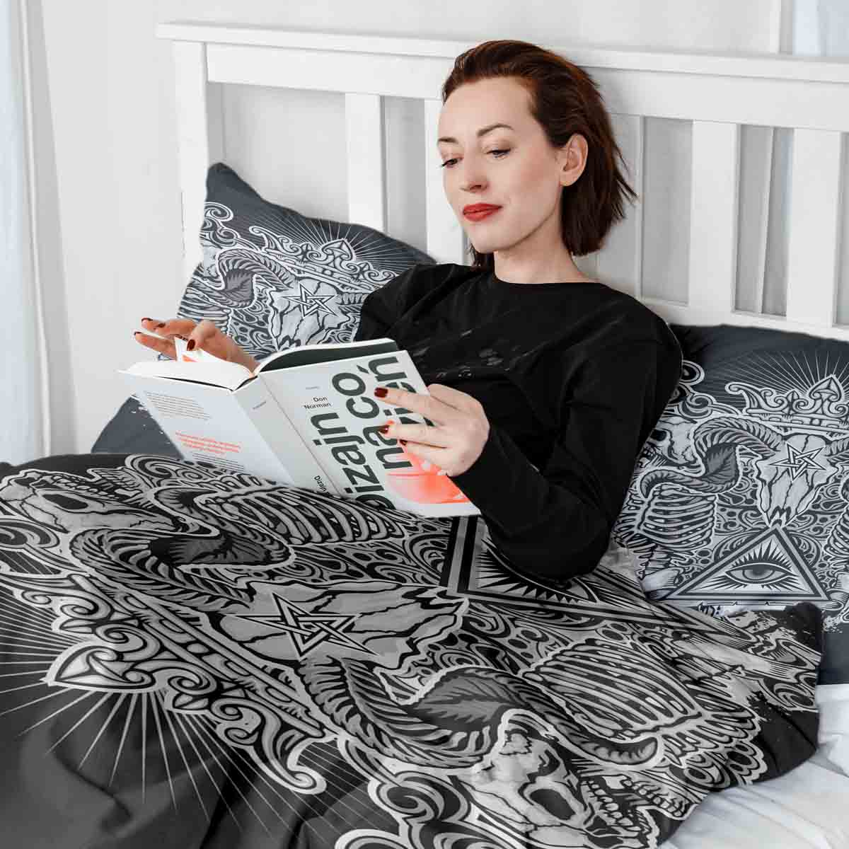 Couverture thérapeutique originale - Housse en coton noir œil 2