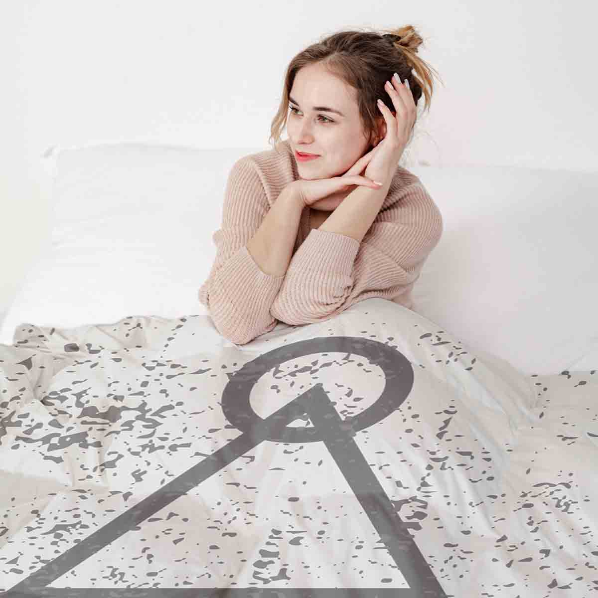 Couette de thérapie Ensemble de literie Blanc Formes Dalgona
