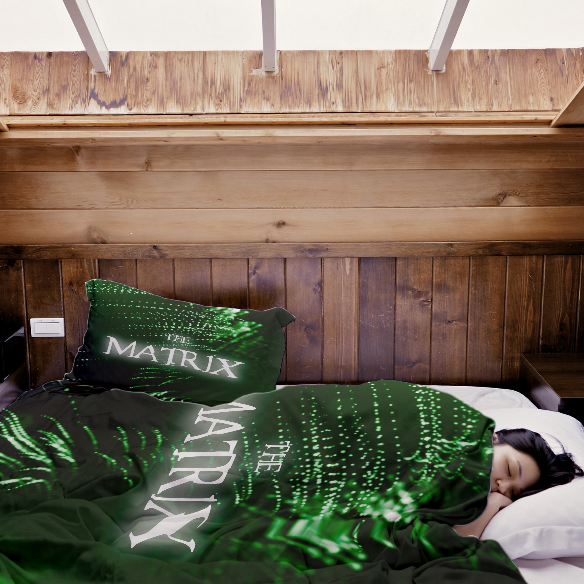 Couverture Thérapeutique Originale TD - Ensemble de Literie en Coton Vert The Matrix