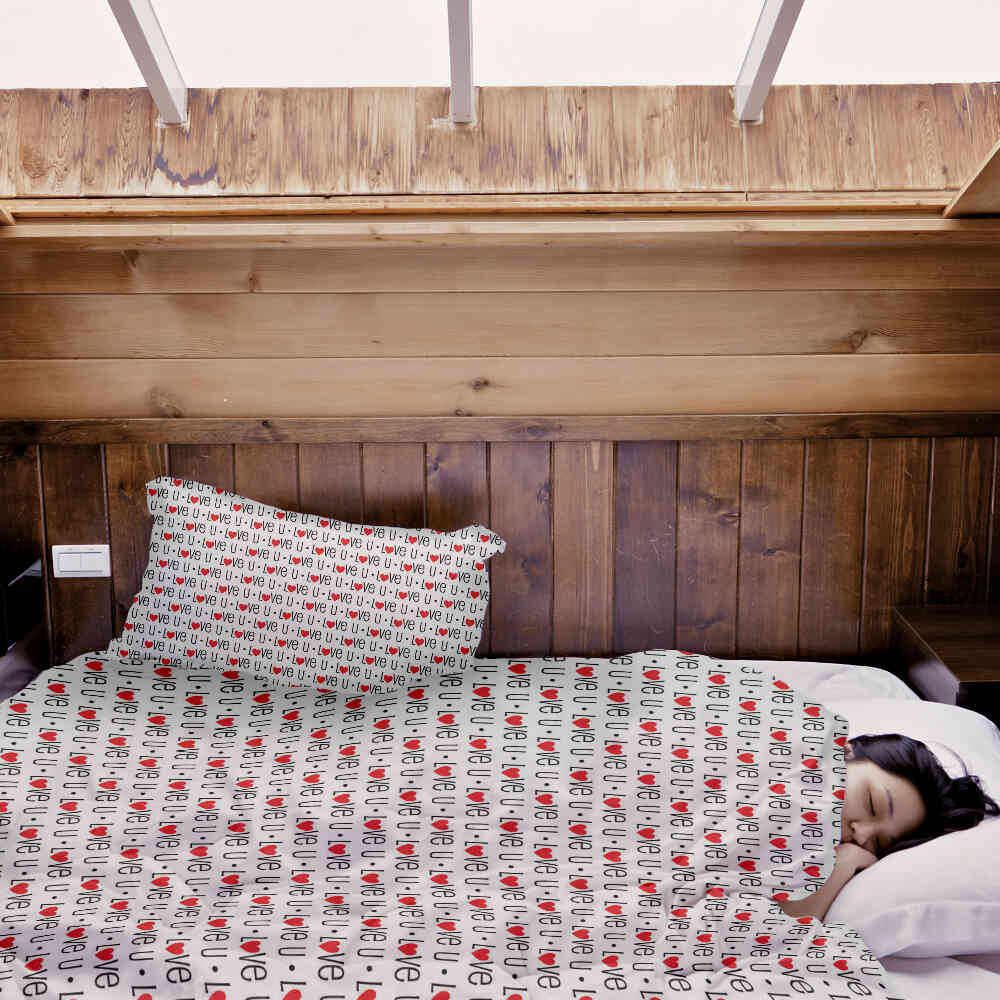 Couverture thérapeutique originale - Housse en coton blanc Love U