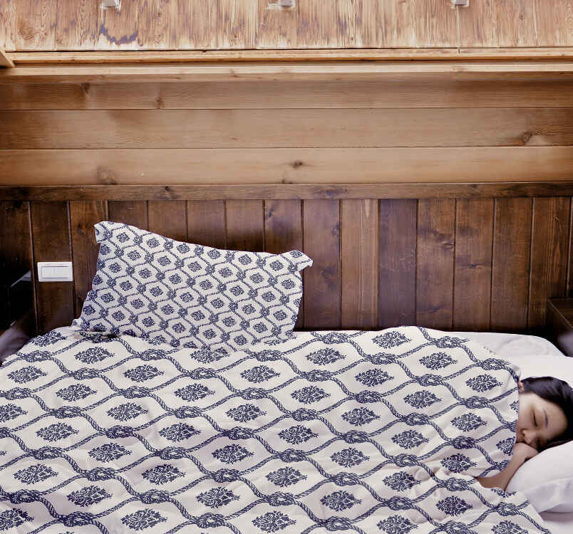 Couverture thérapeutique originale - Housse en coton motif marin bleu