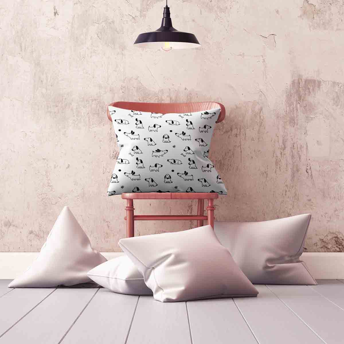 Coussin de santé blanc avec chiens