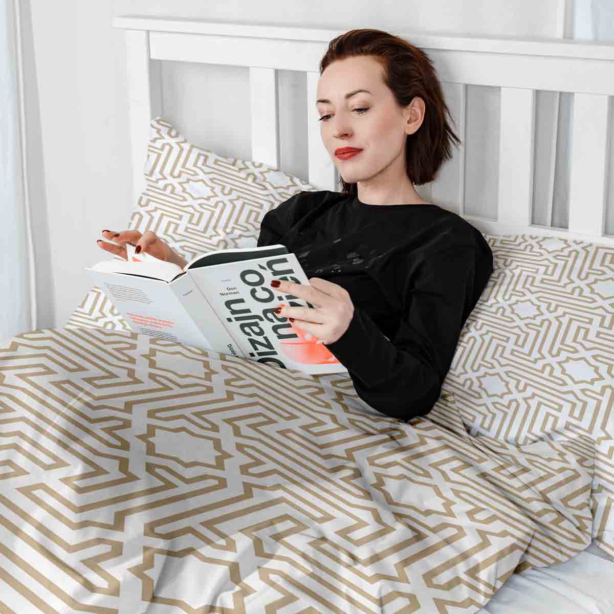 Original Therapiedecke - Ensemble de literie en coton Beige avec formes